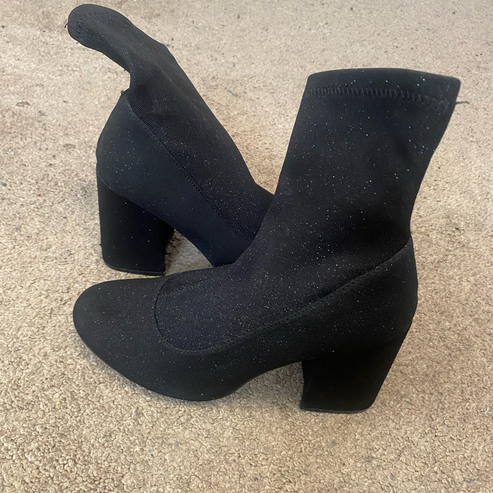 Black sparkly ankle boots